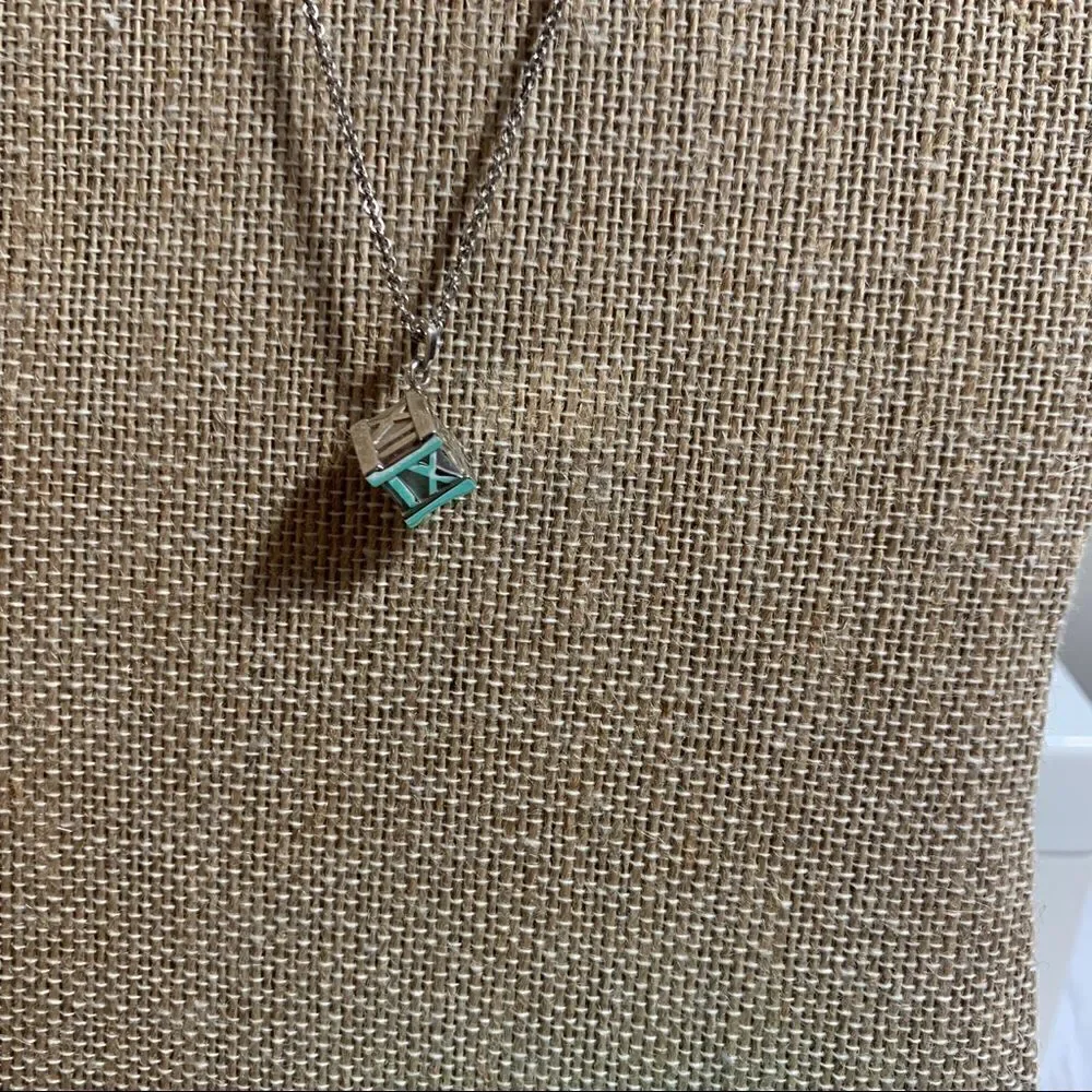 TIffany & Co. Atlas Cube Necklace - Silver